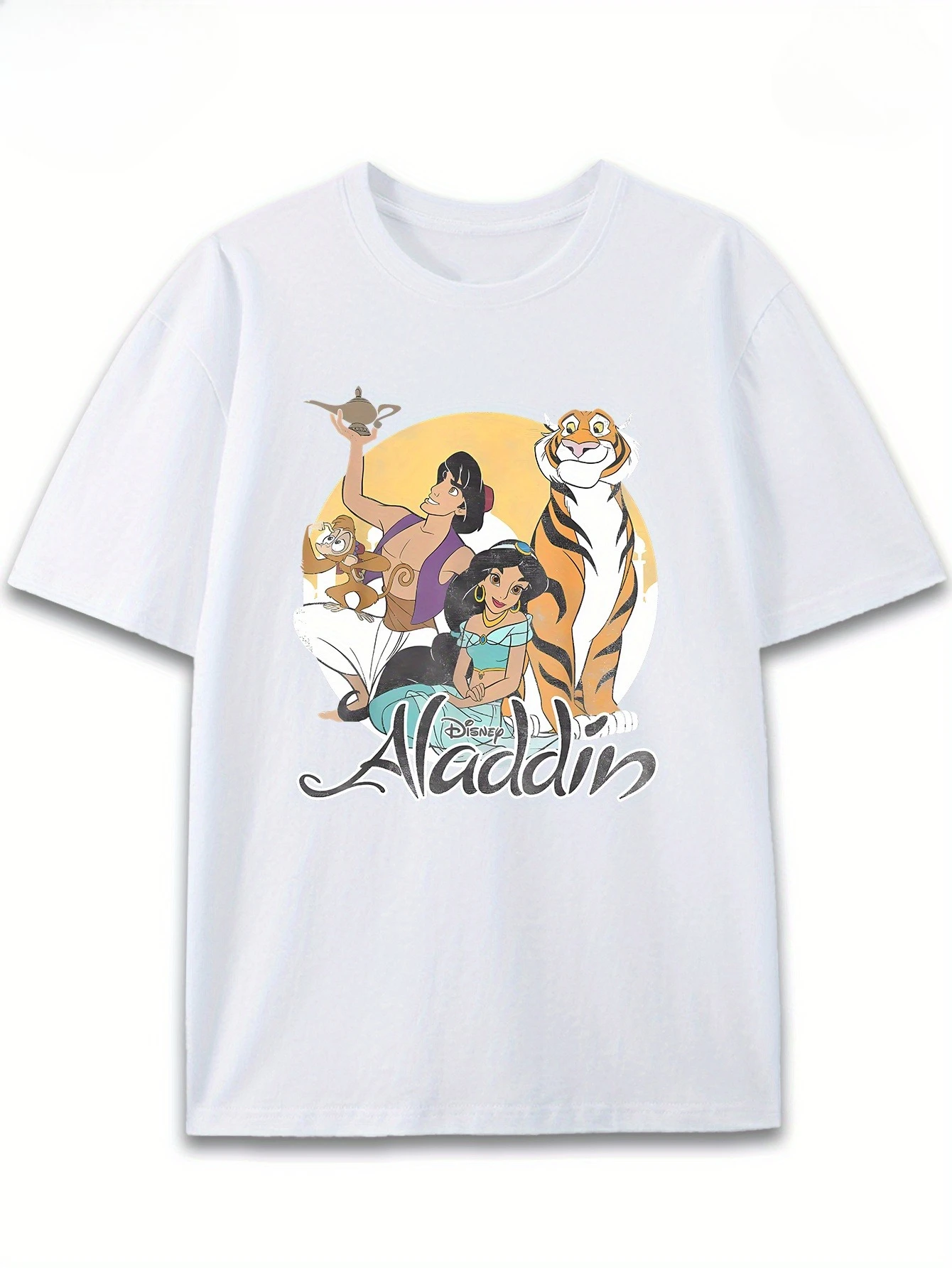 

Men's Aladdin Graphic T-Shirt - Official Princess Jasmine Magic Lamp Design Tee -Soft Breathable Cotton Shirt for Fans Design