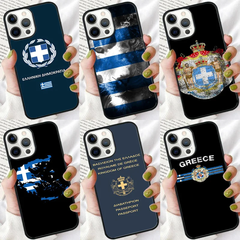 Greece Greek Flag Phone Case For iPhone 16 15 14 plus XR XS 11 12 13 Pro max Soft Bumper Shell Cover coque