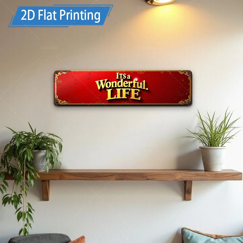[2D FLAT] علامة معدنية مكونة من قطعة واحدة، مقاس 4 × 16 بوصة، لافتة ديكور فنية جدارية معدنية رائعة للحياة