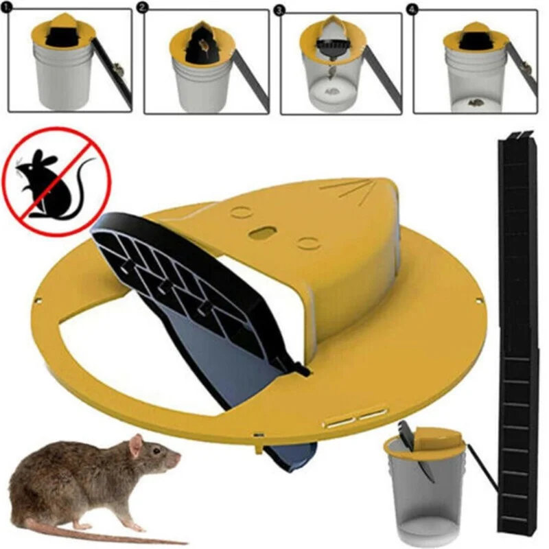 Slide Bucket Lid Rat Trap Flip Slide Mouse Trap Bucket Compatible Quick Effective Sanitary Safe Mousetrap Reusable