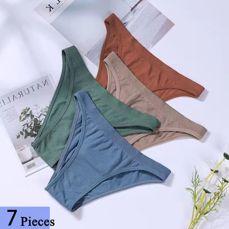 7pcs Panties Set Women Seamless Underwear Set Sexy Thongs Briefs Lingerie Wholesale