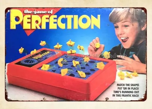 Perfection Board Game 1980s metal tin sign interior design coffee shop