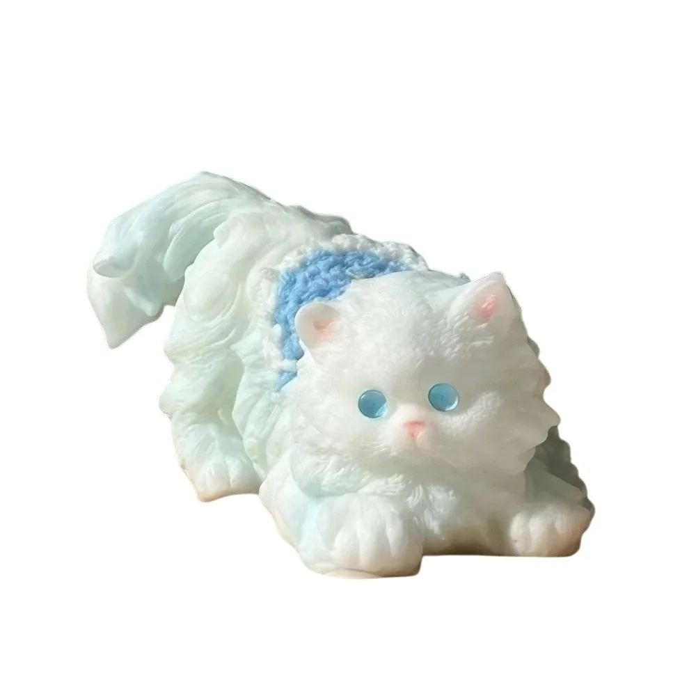Handmade Kawaii Squeeze Simulation Cat Toy Stress Relief Anxiety Relaxation Persian Cat Squeeze Toy Slow Rebound Silicone
