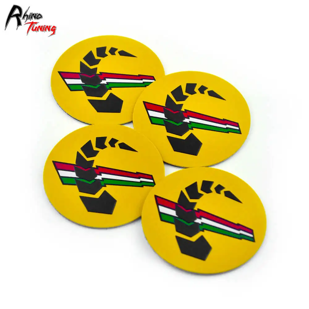 4pcs 48mm Aluminum Scorpion Tail Styling Rim Wheel Cover Sticker For Universal Center Hub Cap Logo Refits Car Accessroies Yellow