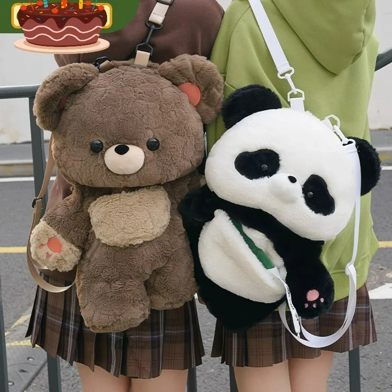 【Coulee】Love Bear Backpack Bag Plush Doll Doll Cute Schoolbag Red Panda Lolita