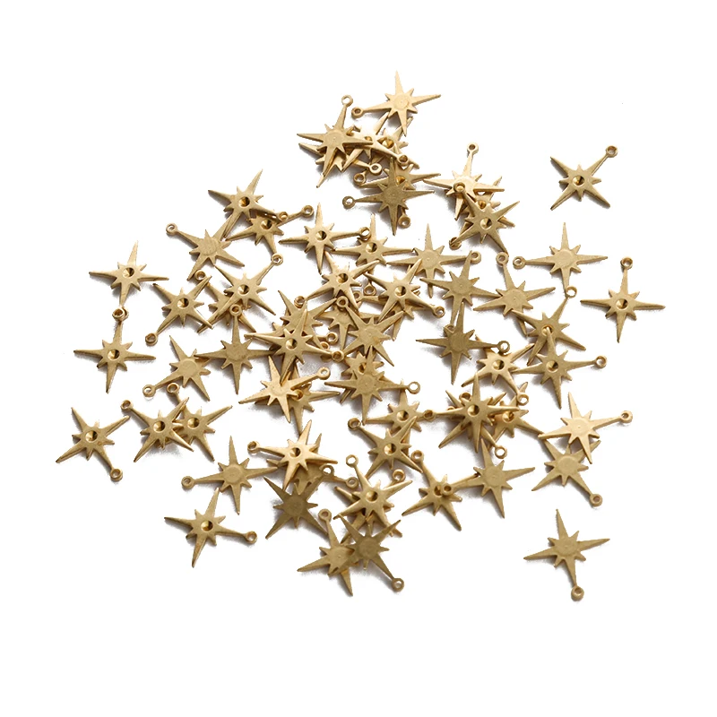 50pcs/bag Brass Star Geometry Charms Pendant For DIY Jewelry Earrings Necklaces Bracelet Crafts Handmade Making Findings