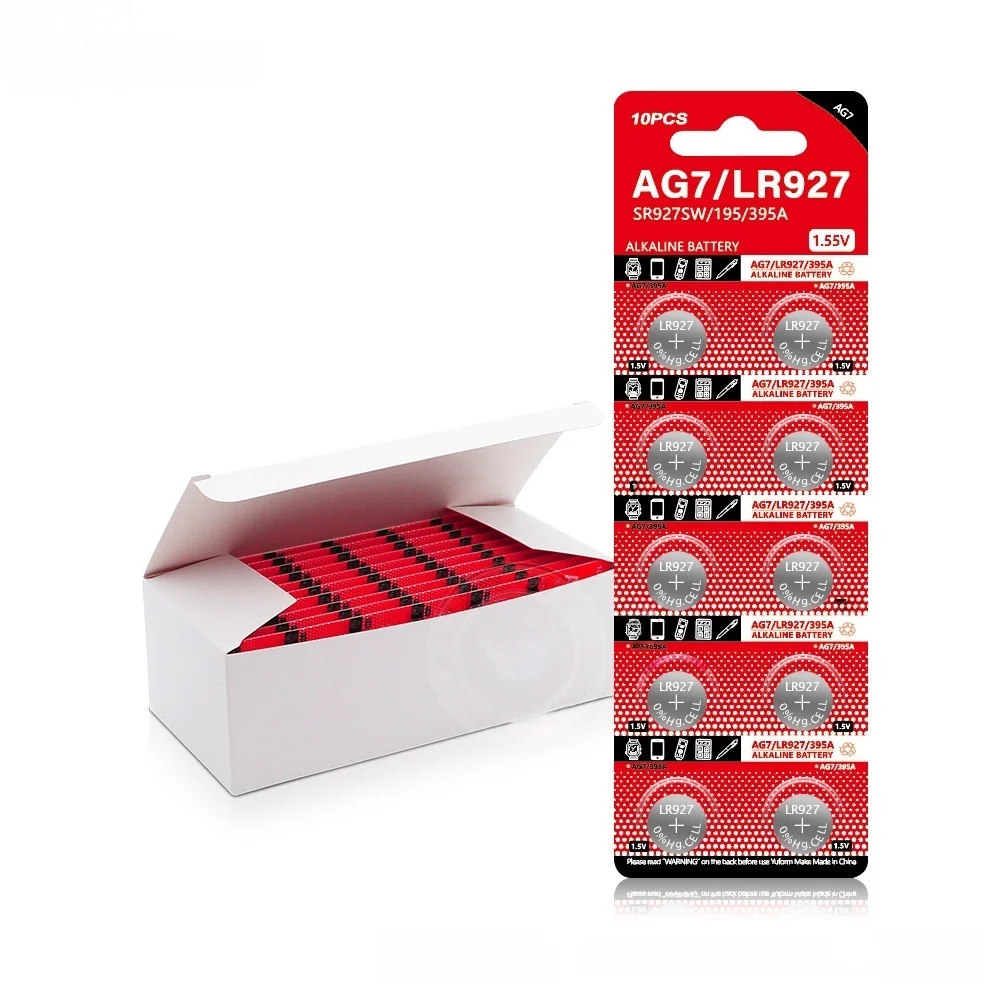 5-10 PCS AG7 LR927 SR927SW 395 395A L926F 1.55V Alkaline Button Coin Cell Battery for Watch Calculator Remote Control Toys