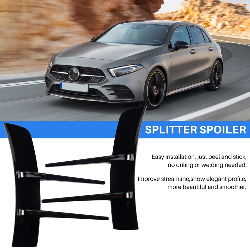 Car Front Bumper Spoiler Flank Wind Knife For Mercedes Benz A Class A180 A200 A220 W177