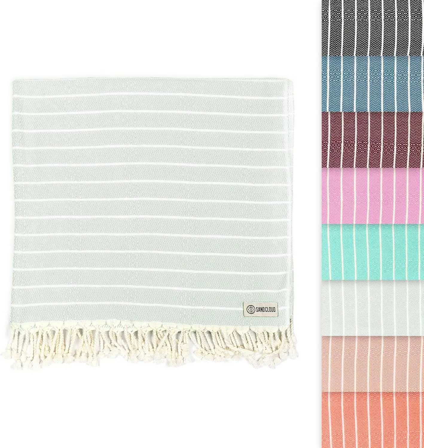 

Быстросохнущее турецкое пляжное полотенце - не впитывает песок, 100% органическое, для пляжа, пикника, ванной - цвет шалфейно-зеленый