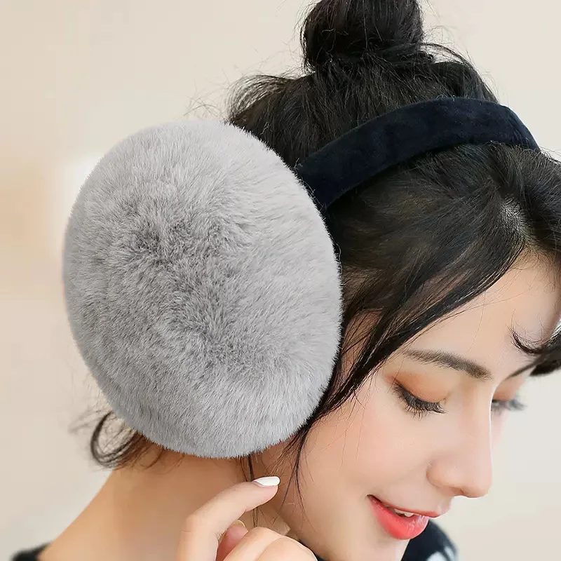 

Warm Plush Earmuffs Female Korean Style Cute Ear Bags Warmers Ear Muffs Plus Fleece Ear Protection Folded Earmuffs Wholesale