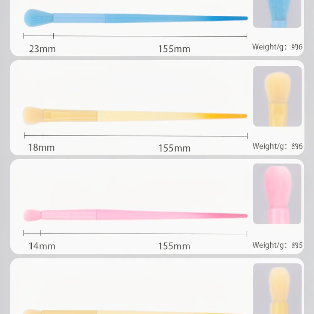Macaron Color Cosmetic Makeup Brush Set Soft Synthetic Hair Foundation Powder Blush Eyeshadow Eyebrow Grooming Beauty Tools