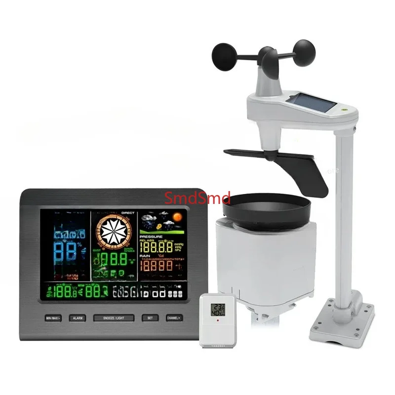 5-In-1 Wi-Fi Weather Station Display &Wind Speed And Direction Rainfall Weather Forecasts Temperature Humidity