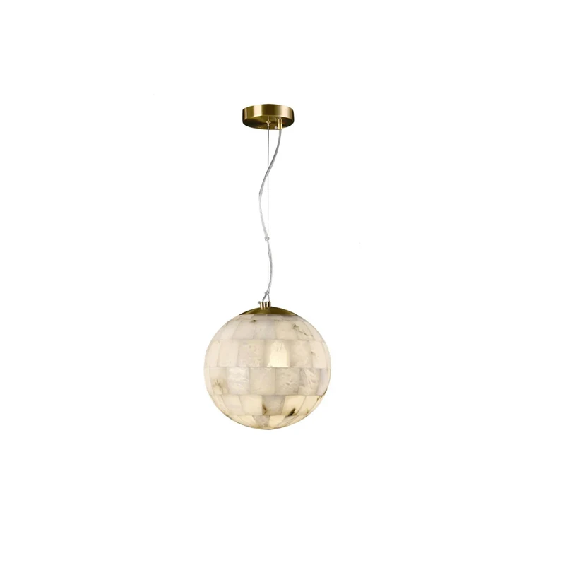 

Designer marble chandelier single head creative modern simple corridor bedroom bedside small chandelier restaurant bar lamp