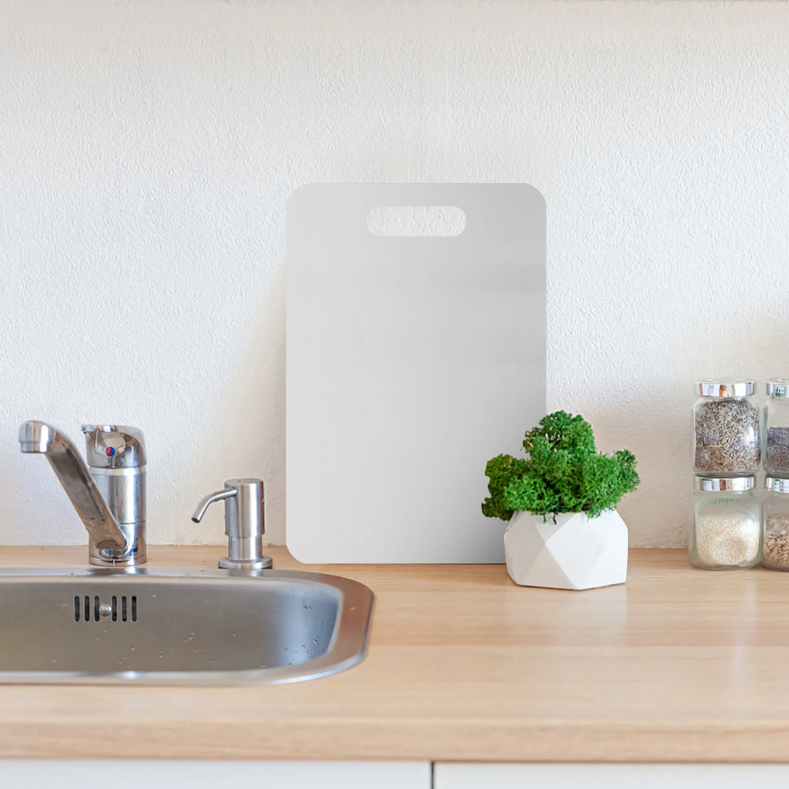 

Stainless Steel Chopping Board Double-Sided Rust Resistant Dishwasher Safe For Meat Pizza Vegetables Cheese Kitchen