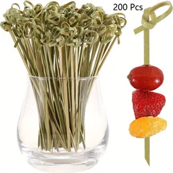 200 Pcs/Pack Cocktail Toothpicks, Appetizer Toothpicks, Natural Bamboo Skewers, Mini Food Sticks, Fancy Toothpicks for beverage