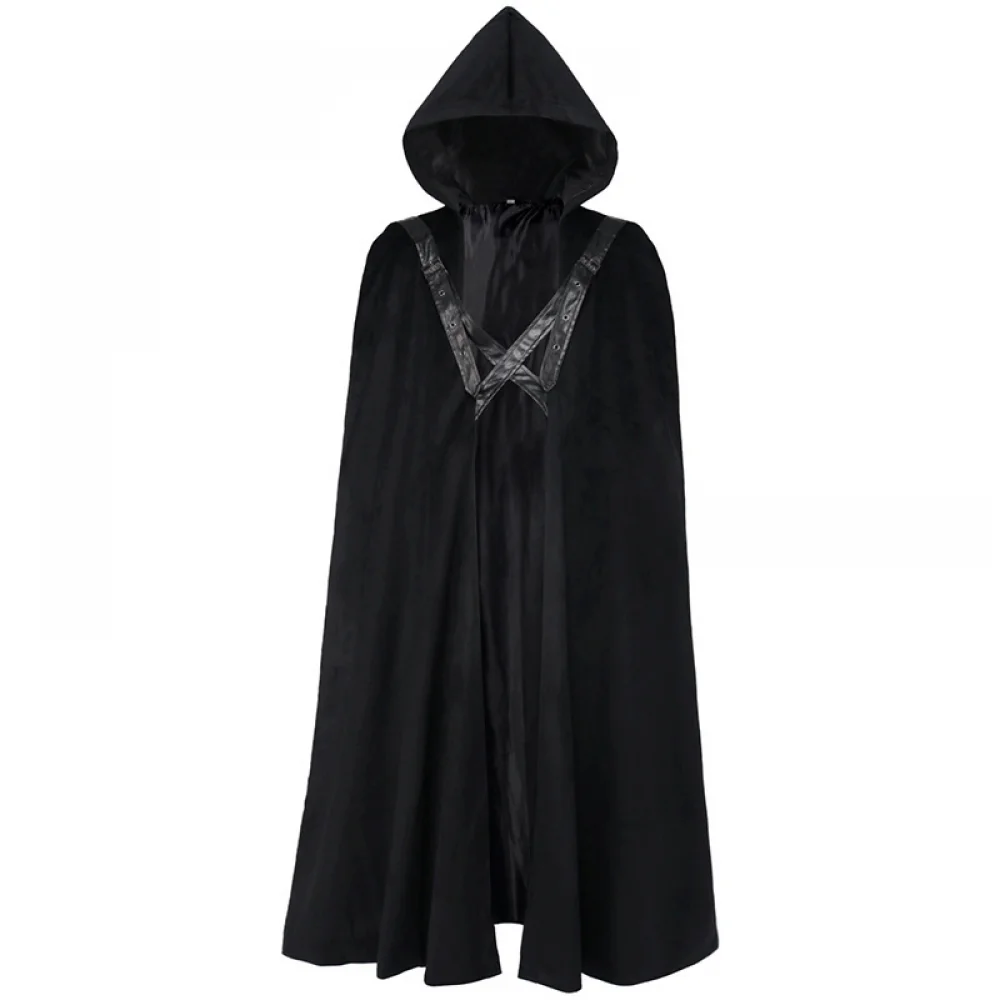 

Men's Hooded Medieval Cloak Victorian Steampunk Gothic Cape Costume Cosplay Gothtc Halloween Carnival Stage Fancy Outfits