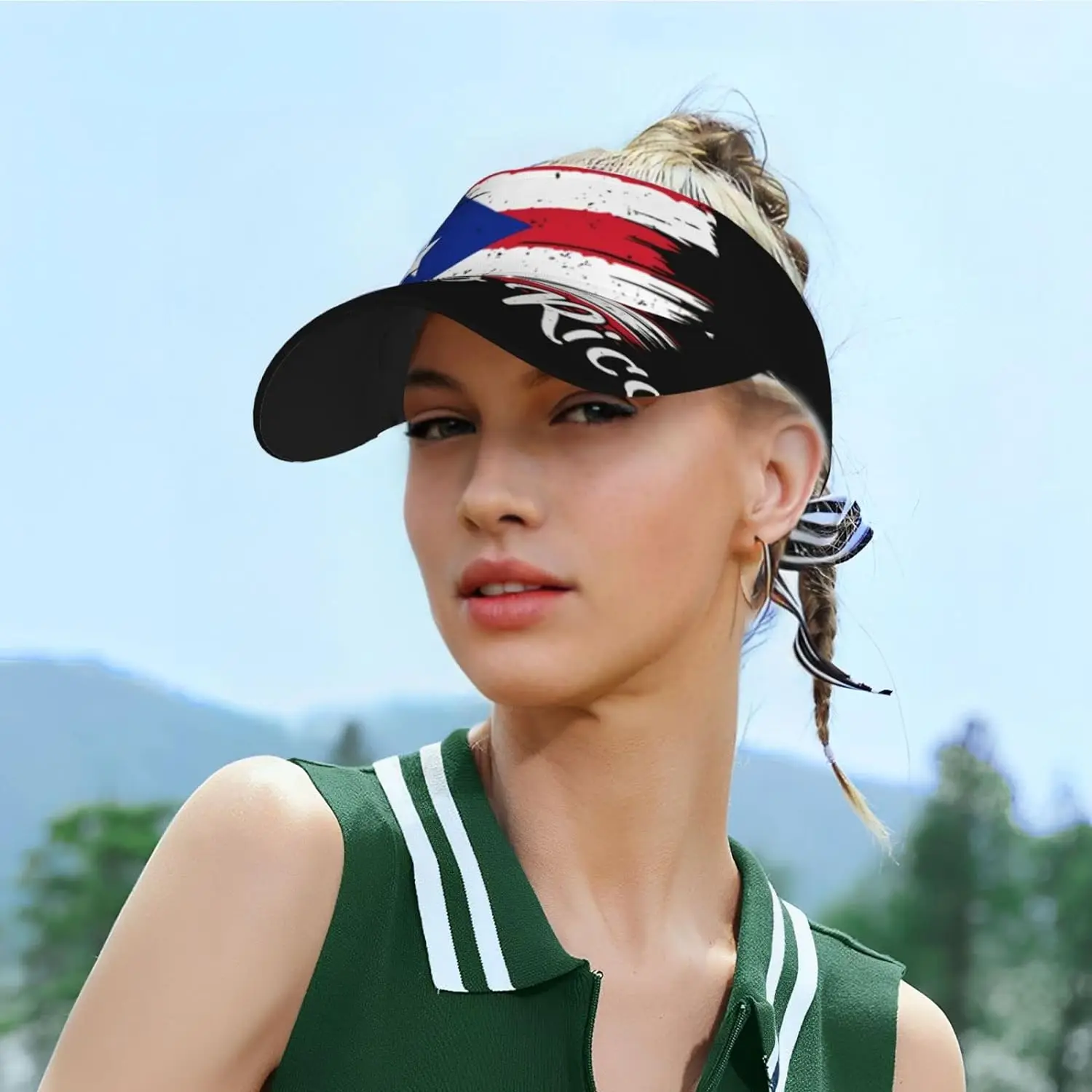 Gorra de béisbol con bandera de Puerto Rico para hombre y mujer, visera deportiva, ajustable, vacía