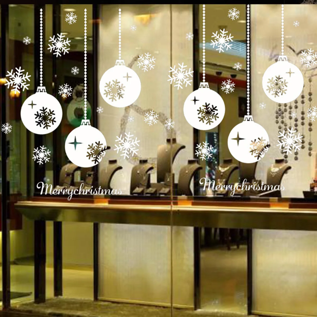 

Christmas Snowflake Window Decals Eco-Friendly Stickers for Home Office Living Decorations Wall Decals