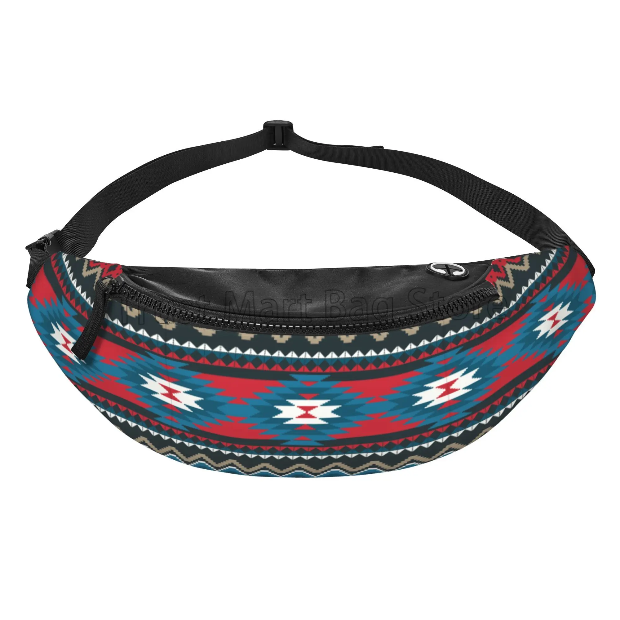 Ethnic Aztec Geometric Pattern Fanny Pack for Men Women Casual Waist Bag for Running Hiking Cycling Sports Travel Waist Packs