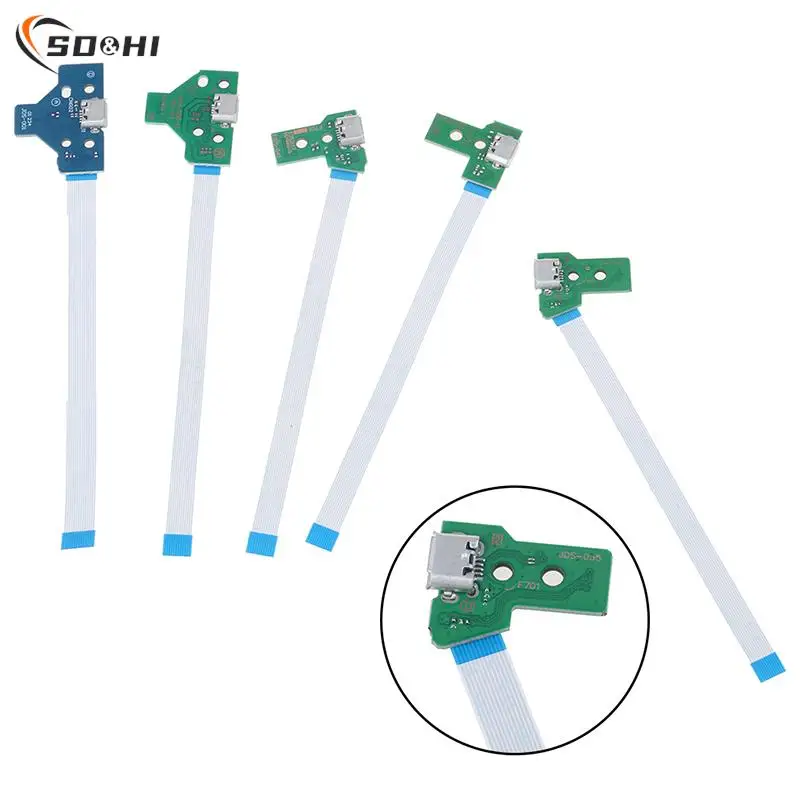 1pc For PS4 Controller USB Charging Port Socket Circuit Board For 12Pin JDS 011 030 040 055 14Pin 001 Connector