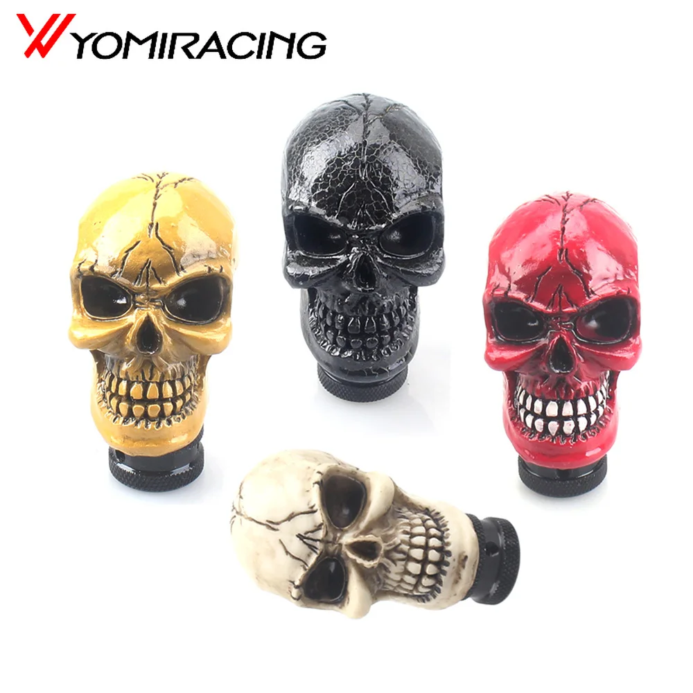 YOMI Skull Shape Head shift knob Car Accessories Decoration Car Manual Gear Stick Shifter Lever Knob gear shift knob