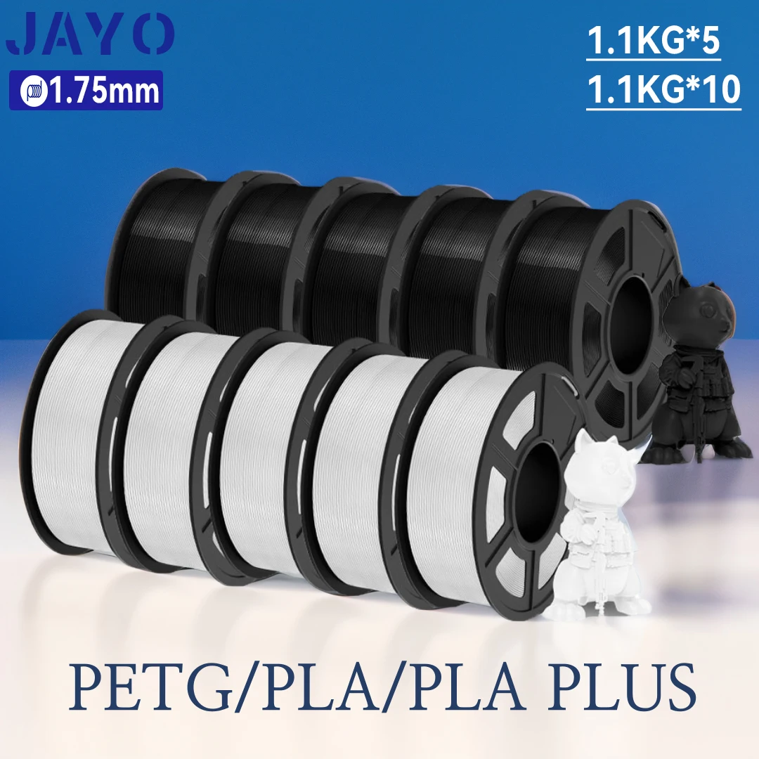 jayo 10 rolos 3d petg pla pla mais filamento 175 mm mais 002 mm filamento para impressora 3d bambu fdm cuidadosamente ferida material de impressao 3d 01