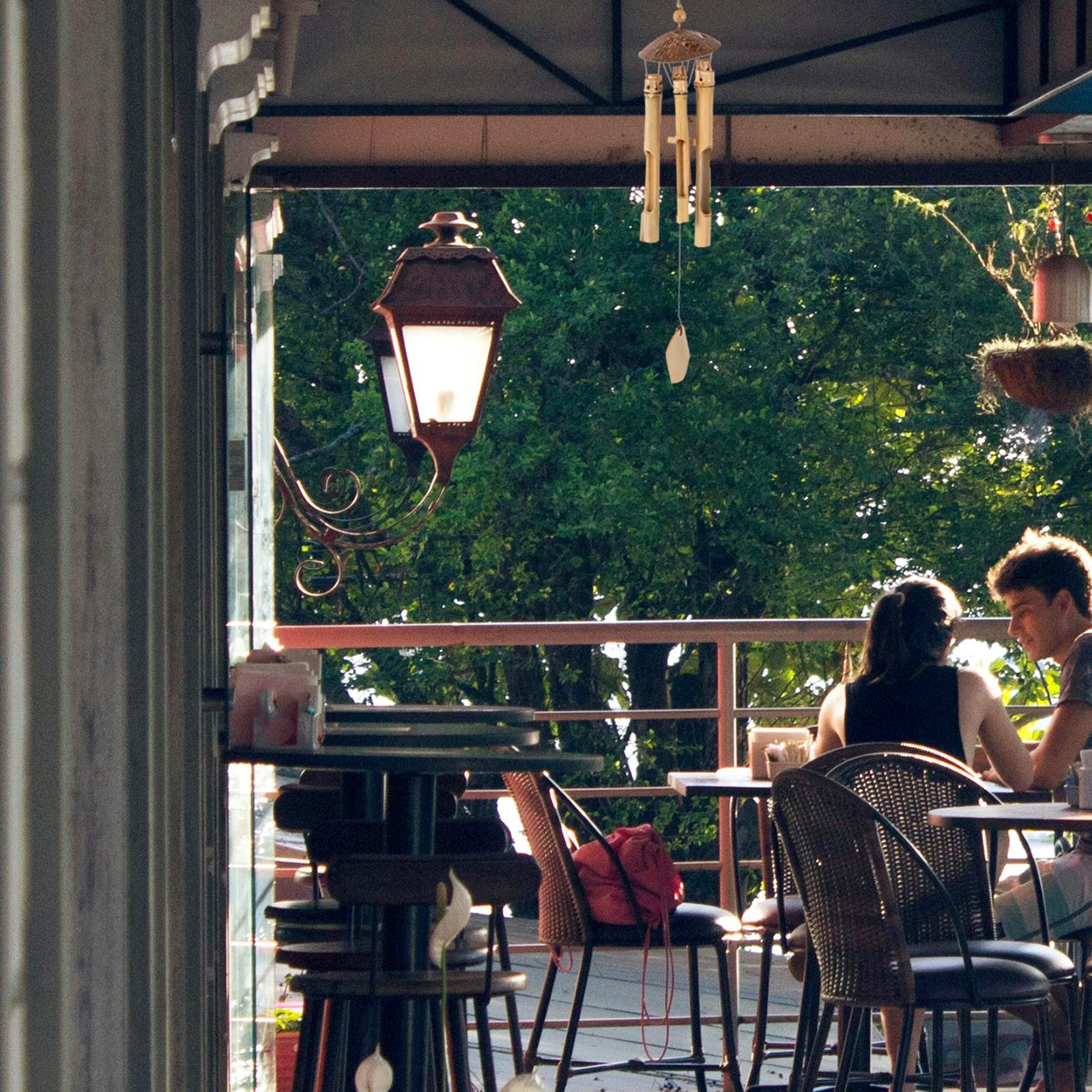 

Bamboo Wind Chime Hanging Decoration Musical Chimes Outdoor Retro Small Patio Garden Entrance Durability Bamboo Material Bell