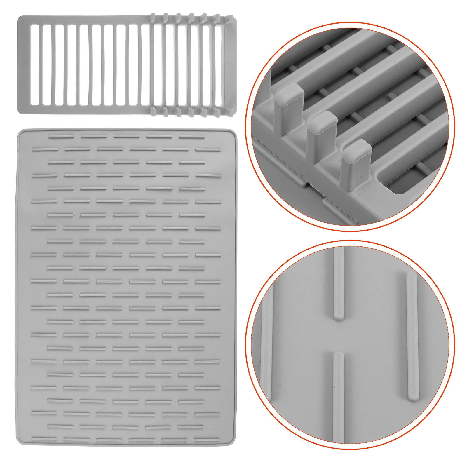 

Silicone Dish Drying Mat Heat Resistant Kitchen Mat Non Slip Foldable Collapsible Tray for Counter Dishwasher Safe Drying Pad