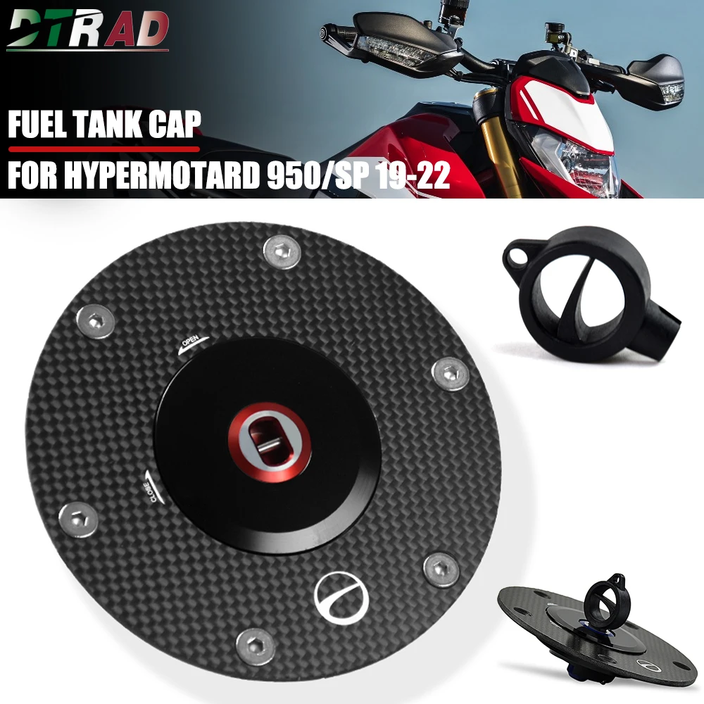 For DUCATI Hypermotard 950 SP 2019-2022 Multistrada V4 2021- Carbon Fiber Fuel Tank Cap Gas Tank Cover Motorcycle Accessories