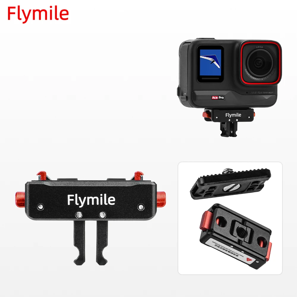 

Flymile Magnetic Quick Release Adapter Mount for Insta360 X5/Ace Pro 2 Accessorsie Dual-Claws Base Extension Bracket