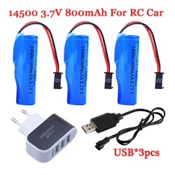 Batteria per auto RC 14500 SM-2P 3.7v 800mah batteria agli ioni di litio ricaricabile per RC Stunt Dump C2 D828 batteria per auto giocattoli accessori