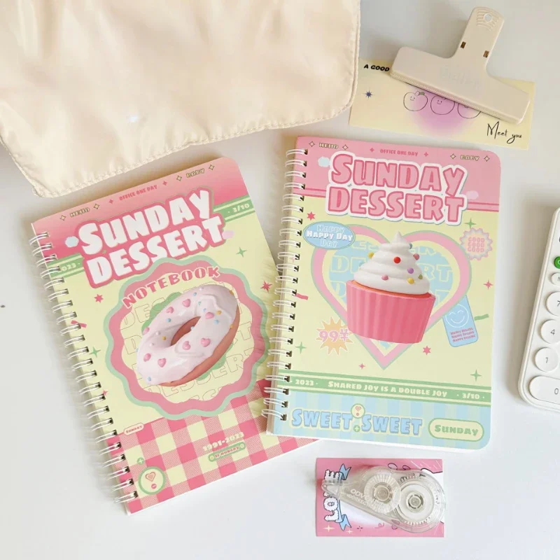 50sheet Notebook Journal Kawaii Heart Lovely Girl Scrapbook A5 Korean Fashion Sweet Diary Student Supplies Kawaii Stationery