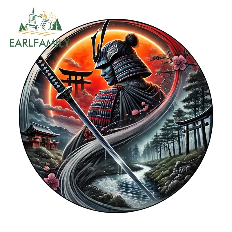 

EARLFAMILY Red Koi Fish Warrior Soul of Surfer Car Stickers Attractive Surfboard Skateboard Decal Waterproof Car Decoration