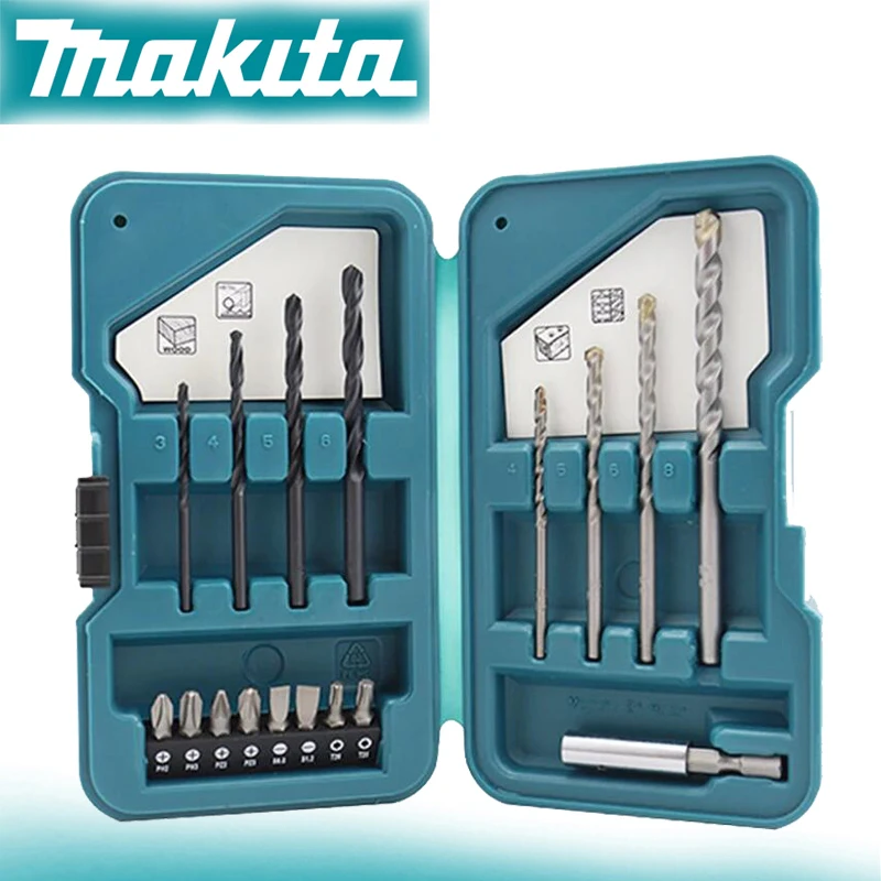 Makita D-53693 Original Multi Drill Bit 17Pcs Set Combination HSS-R Masonry Metal Magnetic Screw Bits Power Tools Accessories