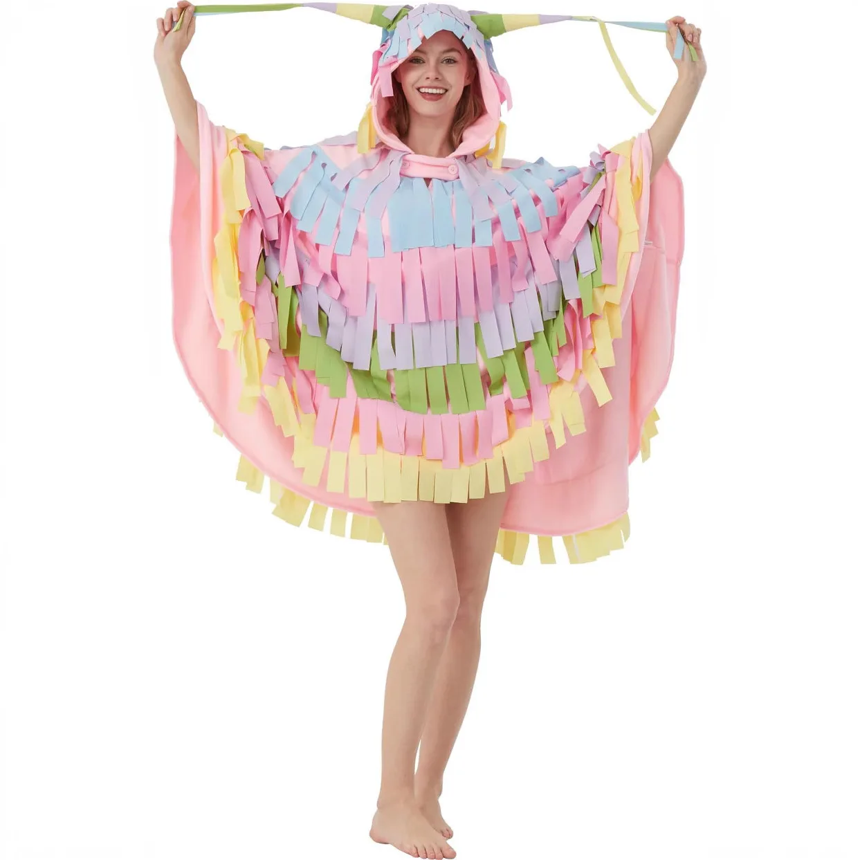 

2025 Carnival Mexican Ribbon Festival Role Play Stage Performance Costume Performance Costume Cloak Cape For Men And Women