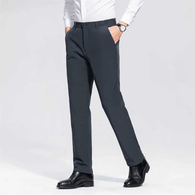 Pantalon thermique droit en duvet de canard blanc pour hommes d'affaires, surintendant chaud rembourré, courrier formel, 90% duvet imbibé, optique d'hiver, 2024