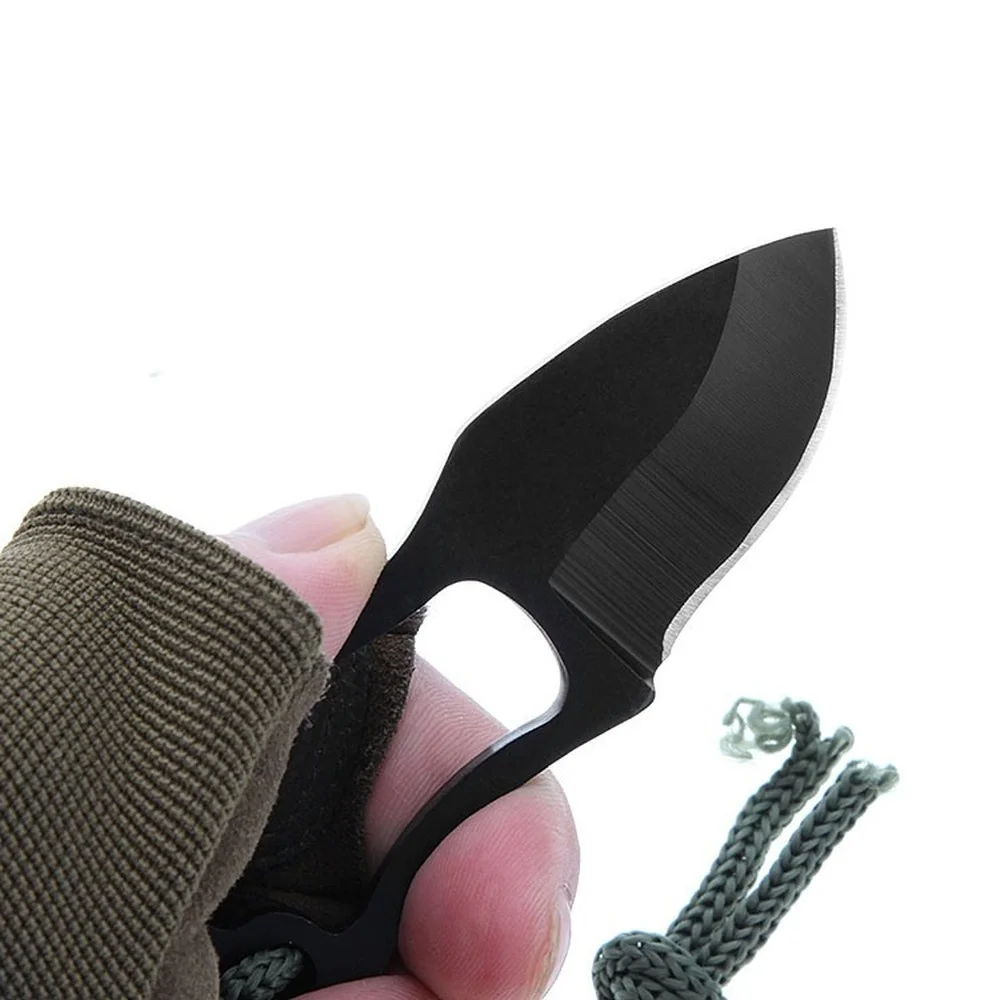 MC Mini Life-saving,Small Straight High Hardness Outdoor Knife,Gift Fruit Knife,Unpacking Tools,With Protective Cover Lanyard