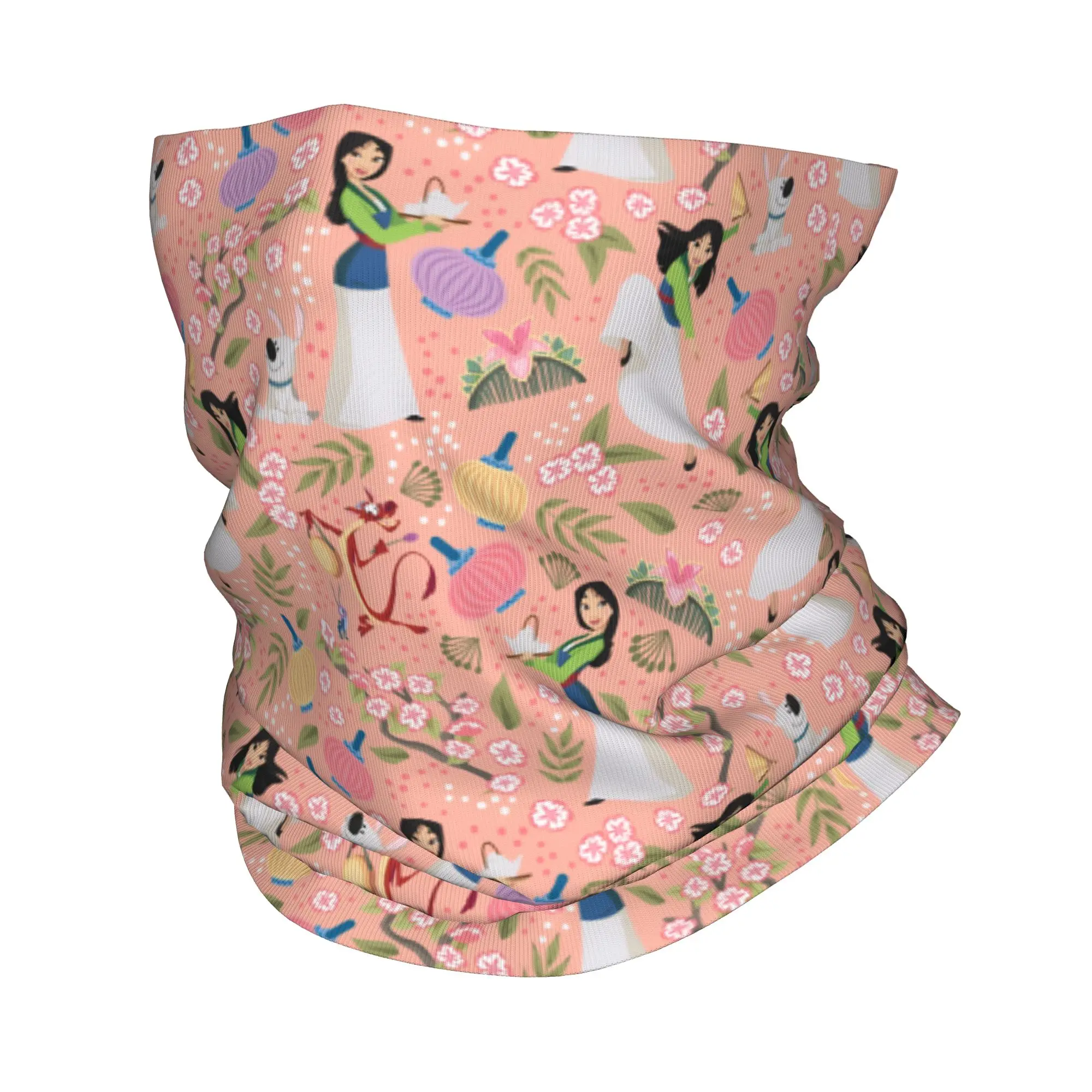 

Custom Cartoons Mulan Manga Bandana Neck Gaiter UV Protection Face Scarf Cover Women Men Headband Tube Balaclava