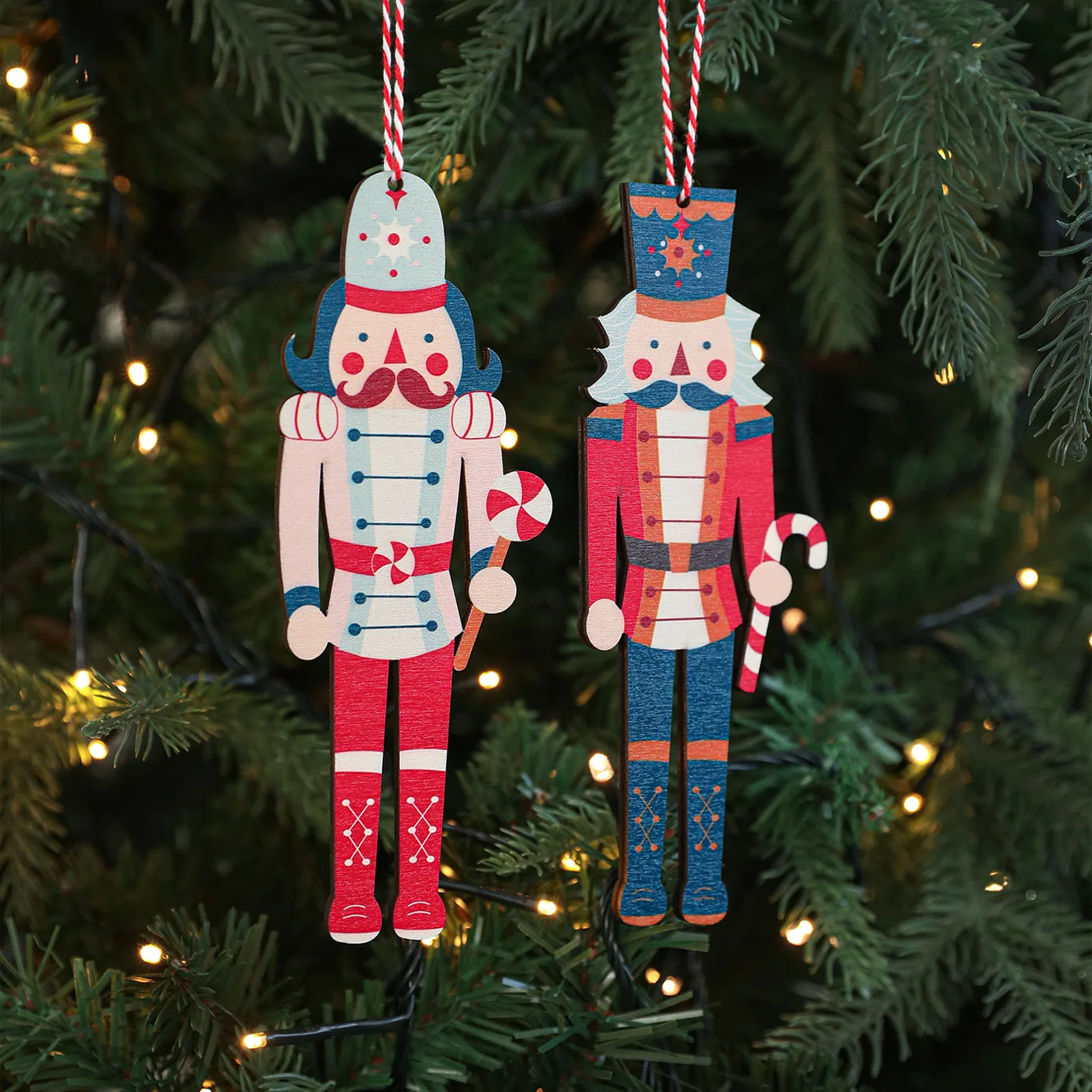 

New Christmas Creative Cartoon Colorful Walnut Soldier Wooden Hanging Decorations Christmas Tree Holiday Hanging Ornaments