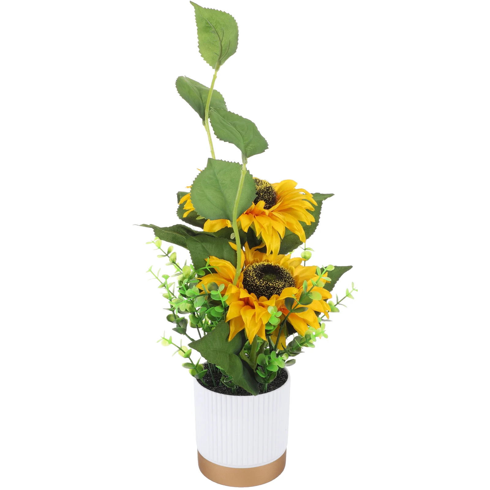 

Artificial Sunflower Potted Plants Decor Small Fake Bonsai Vibrant Color Realistic Look Plastic Ceramic GardeningPlant