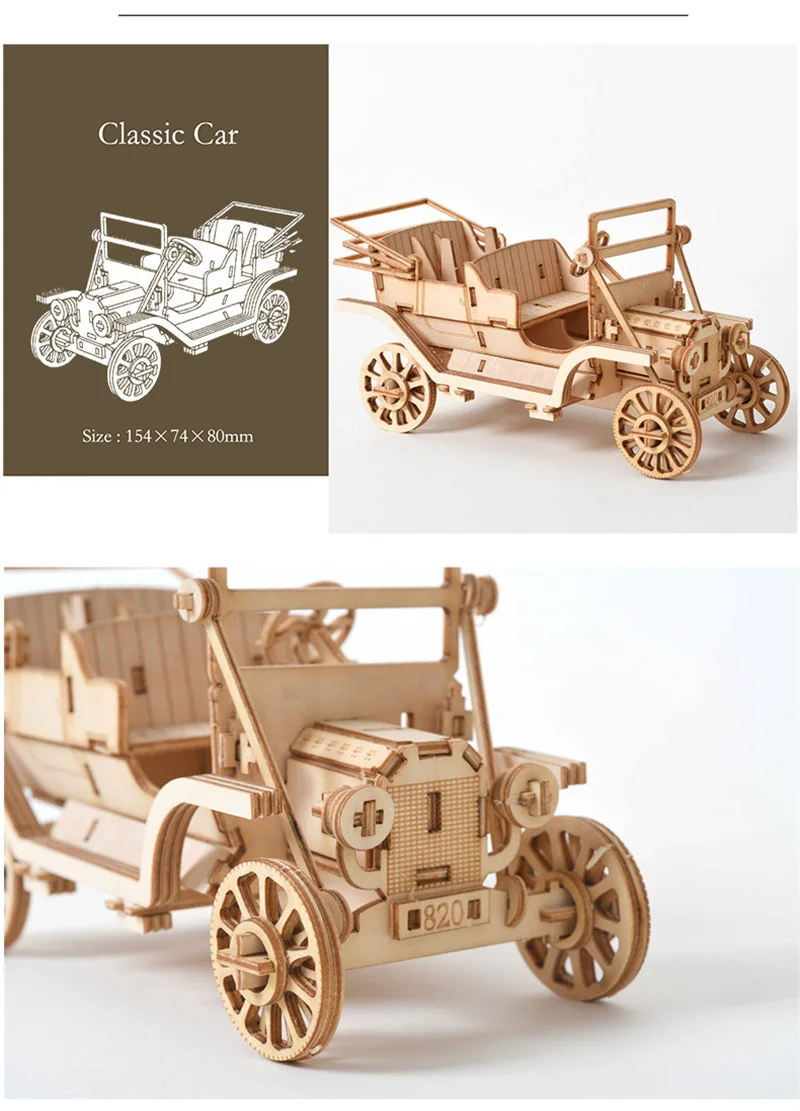 1pc 3D DIY Holz Puzzle Modell Handgemachte Mechanische Spielzeug Gebäude Spiel Montieren Schiff Modell 3D Modell Ornament Weihnachten Geschenk – Detail 6