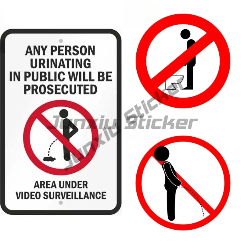 

No Urinating in Public Signs Warning NO Hit The Toilet Sticker Waterproof Decal Funny Car Sticker