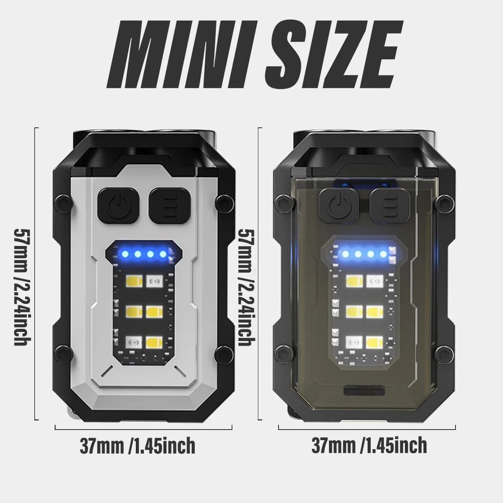 Rechargeable Mini Keychain Light Super Bright LED Clip-on Hat Light Multi-functional High-power Flashlight