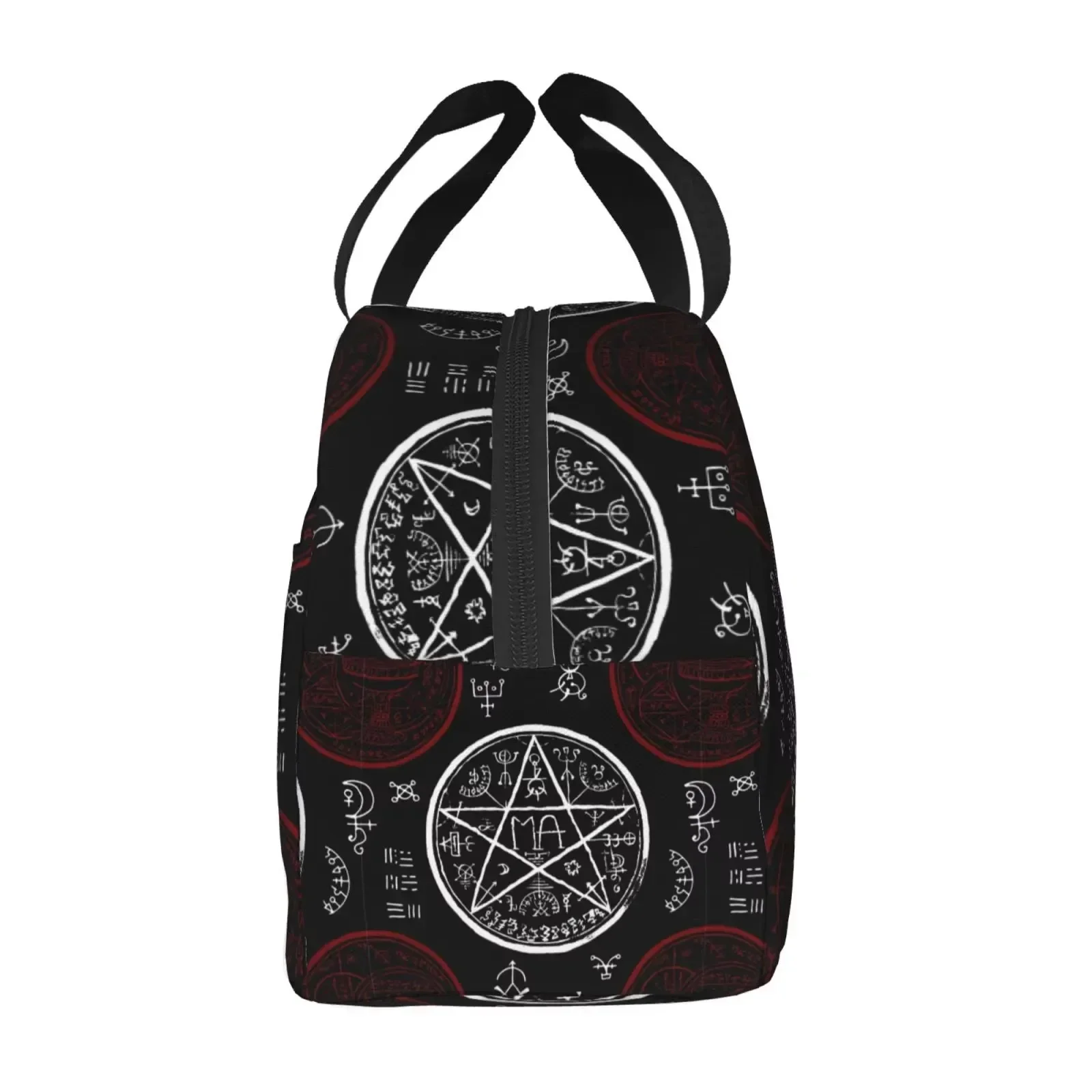 Pentagram Mystic Symbols Lunch Bag Insulated Cooler Thermal Tote Oxford Fabric School Kids