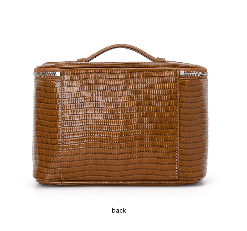 Aidrani Echtleder-Kosmetiktasche mit Eidechsenmuster, große Kapazität, Handtasche, Damentasche, Aufbewahrungstasche, Reise-Toilettentasche – Detail 14