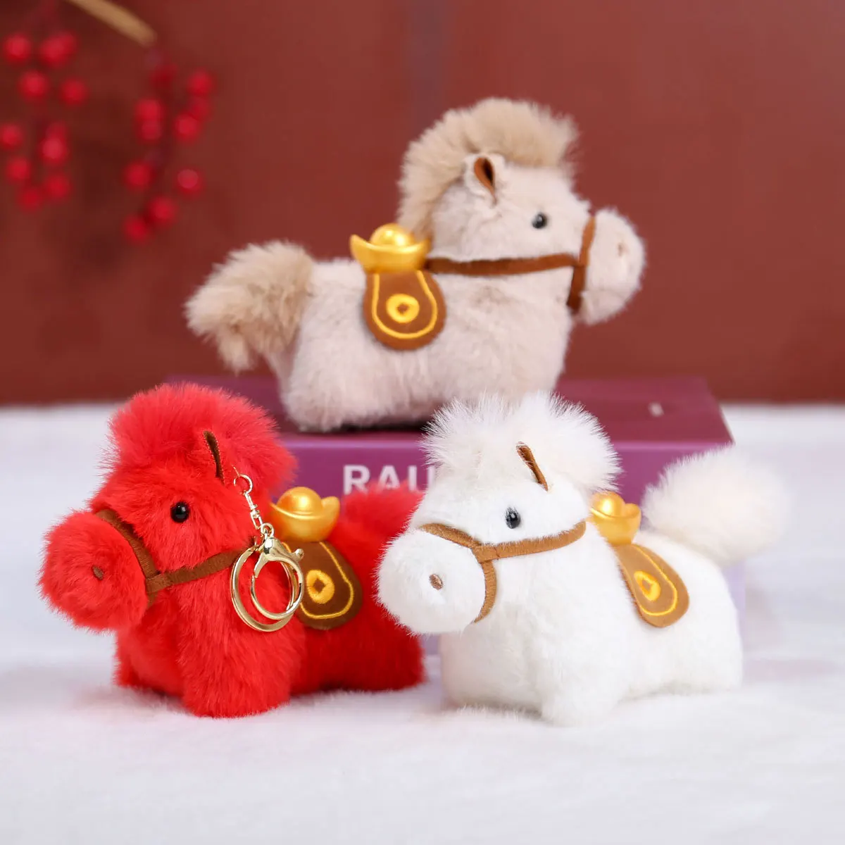 Year of the Horse Key Ring 2026 Lunar New Year Backpack Charm for Chinese Spring Festival Party Supplies