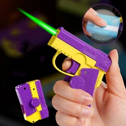 New Windproof and Deformable Gun Gyroscopic Inflatable Lighter Portable Butane Jet Flame Pressure Reducing Lighter Men's Gift