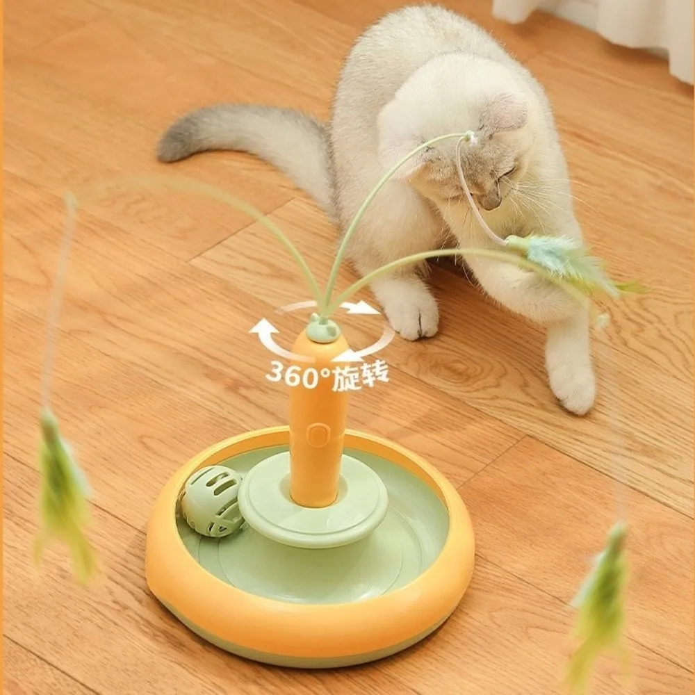 

Multifunctional Electric Cat Toy Sturdy Design Self Rotating Interactive Cat Toy Self Rotating Teaser Reusable