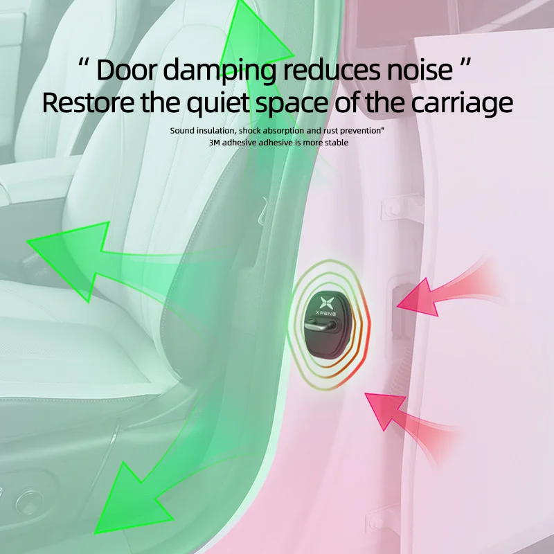 Silicone Door Lock Buckle Cover For Xpeng G6 G9 P7 P5 G3 X9, Car Door Latch Protector, Anti-rust Shock Absorption Pad 4Pcs - view 6