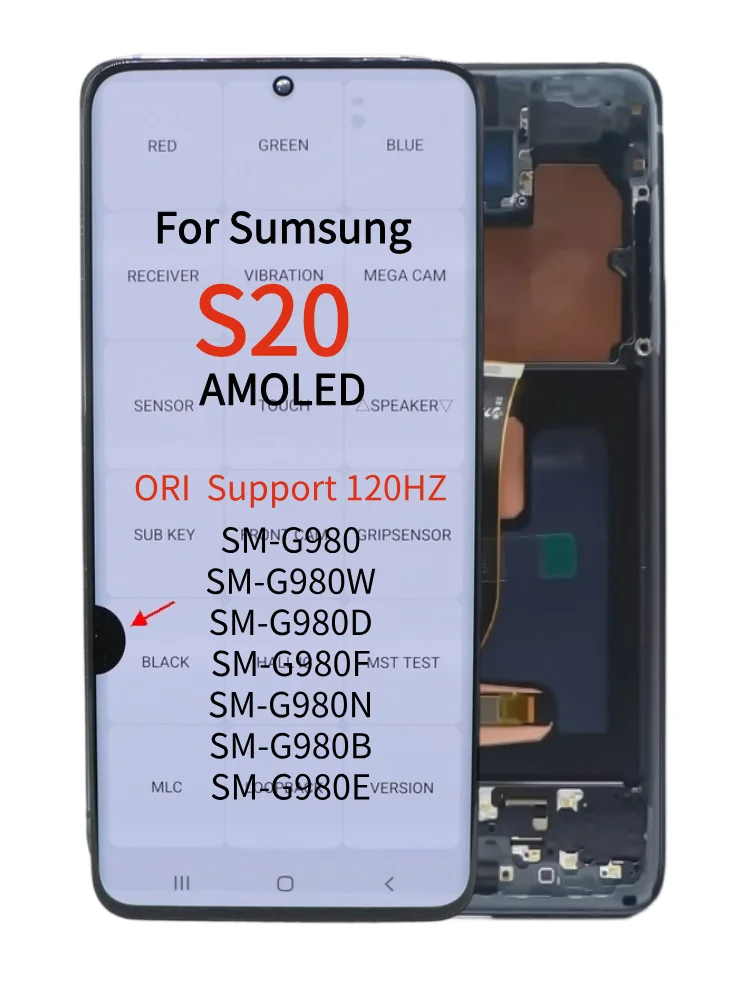 ORI 120HZ AMOLED S20 Ekran LCD z dotykiem (Digitizer) do Samsung Galaxy S20 G980 SM-G980N SM-G980B G980F/DS — zdjęcie produktu 7